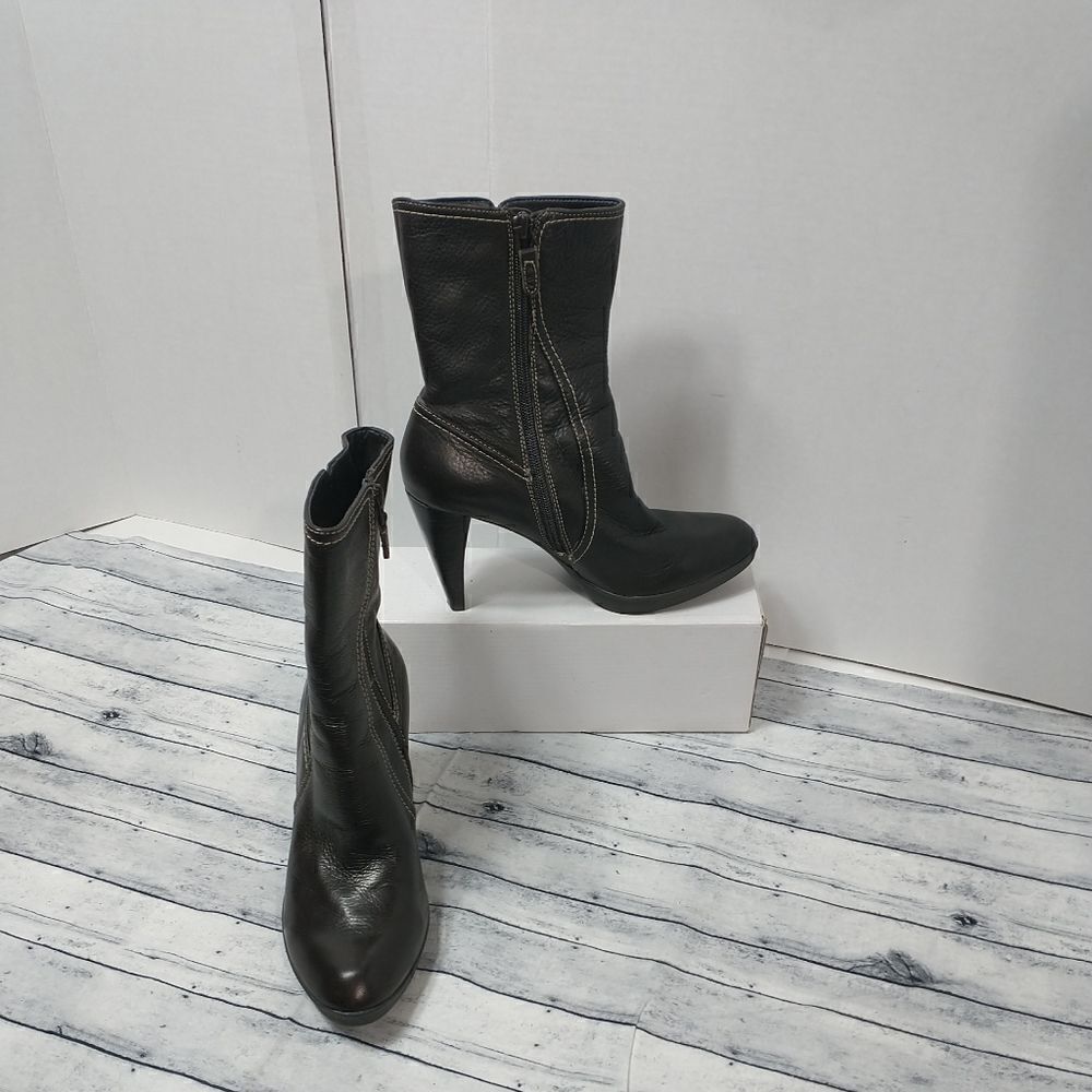 Circa Joan David CJ Masey Brown Leather Womens Ankle Boots Heeled US Size 7.5M